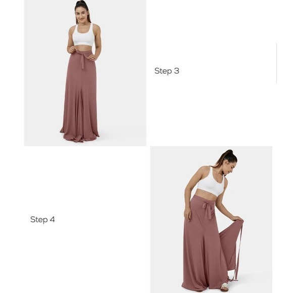 Halara 2 Ways To Wear Wrap Palazzo Pants / Cowl Neck Split Leg Jumpsuit Navy M - Picture 8 of 15